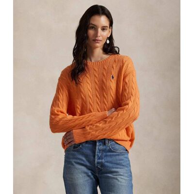 Polo Ralph Lauren Wełniany sweter Loose fit z dodatkiem kaszmiru pomarańczowy XS Polo Ralph Lauren Wełniany sweter Loose fit z dodatkiem kaszmiru pomarańczowy XS