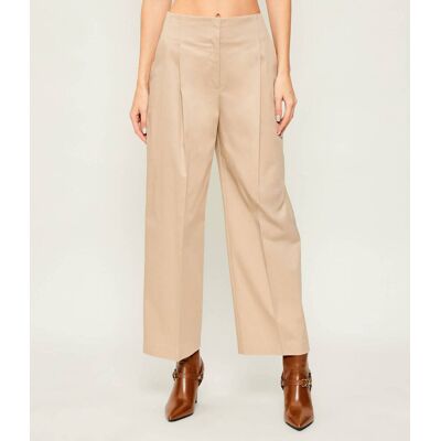 Boss BLACK Spodnie Tulotta Relaxed fit high waist beżowy 40 Boss BLACK Spodnie Tulotta Relaxed fit high waist beżowy 40