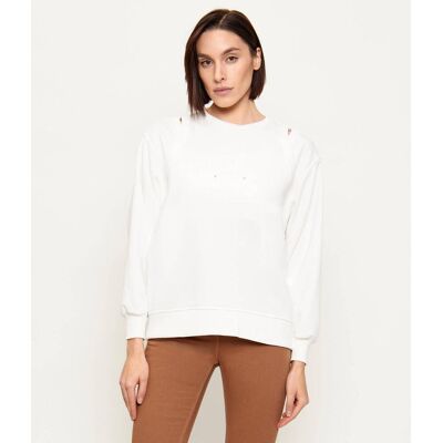 Elisabetta Franchi Bluza Loose fit biały 34 Elisabetta Franchi Bluza Loose fit biały 34