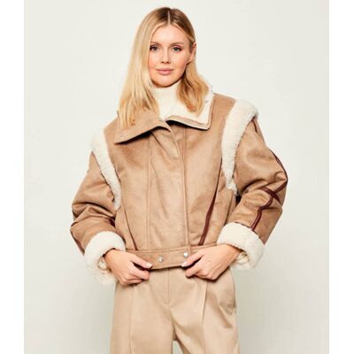 Boss ORANGE Kurtka 2w1 C_Cheerlea Relaxed fit shearling beżowy 36 Boss ORANGE Kurtka 2w1 C_Cheerlea Relaxed fit shearling beżowy 36