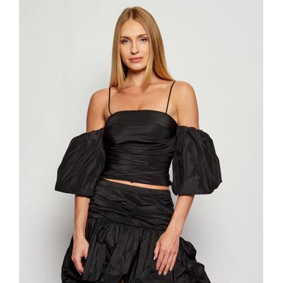 Pinko Top PALLOTTOLIERE Cropped Fit czarny 40 Pinko Top PALLOTTOLIERE Cropped Fit czarny 40