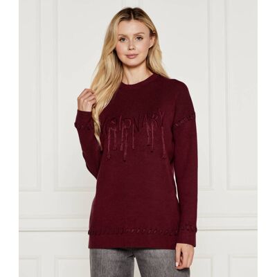 Patrizia Pepe Sweter Regular Fit bordowy L Patrizia Pepe Sweter Regular Fit bordowy L