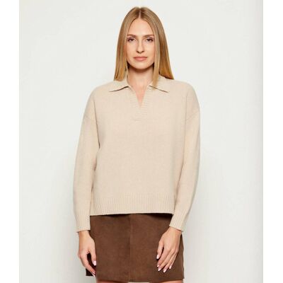 Weekend MaxMara Wełniany sweter AGRE Relaxed fit beżowy M Weekend MaxMara Wełniany sweter AGRE Relaxed fit beżowy M