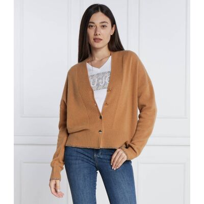 Liu Jo Wełniany kardigan Regular Fit brązowy M Liu Jo Wełniany kardigan Regular Fit brązowy M