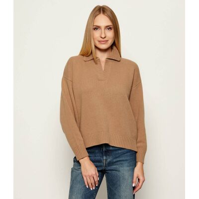 Weekend MaxMara Wełniany sweter AGRE Relaxed fit brązowy M Weekend MaxMara Wełniany sweter AGRE Relaxed fit brązowy M