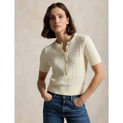 Polo Ralph Lauren Sweter Henley Slim Fit kremowy M Polo Ralph Lauren Sweter Henley Slim Fit kremowy M