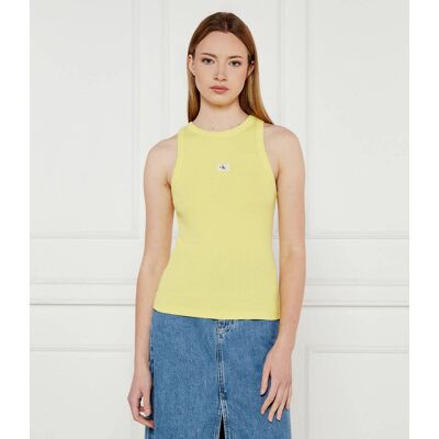 Calvin Klein Jeans Top Slim Fit żółty XS Calvin Klein Jeans Top Slim Fit żółty XS