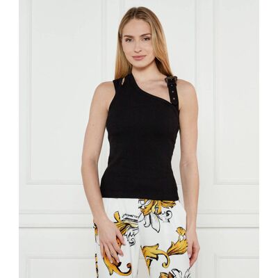 Versace Jeans Couture Top COSTINA RIBANA Slim Fit czarny 34 Versace Jeans Couture Top COSTINA RIBANA Slim Fit czarny 34