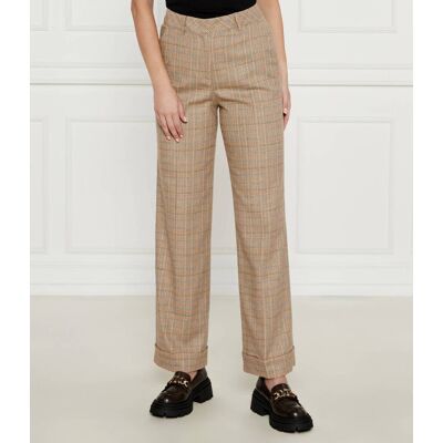 Marc Cain Spodnie WUKARI flare fit z dodatkiem wełny beżowy 38 Marc Cain Spodnie WUKARI flare fit z dodatkiem wełny beżowy 38