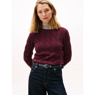 Tommy Hilfiger Wełniany sweter Regular Fit bordowy S Tommy Hilfiger Wełniany sweter Regular Fit bordowy S