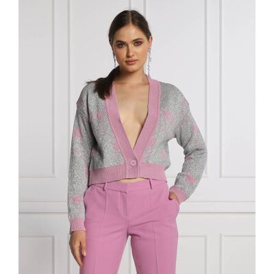 Pinko Kardigan CORALIE Cropped Fit srebrny XL Pinko Kardigan CORALIE Cropped Fit srebrny XL