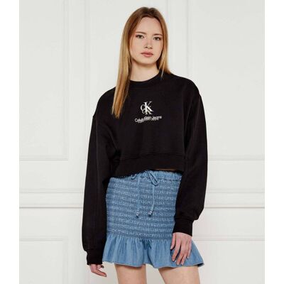Calvin Klein Jeans Bluza Cropped Fit czarny XS Calvin Klein Jeans Bluza Cropped Fit czarny XS