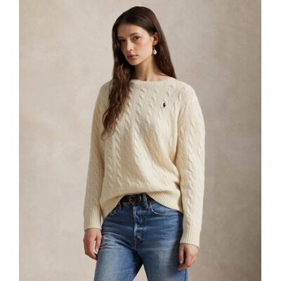 Polo Ralph Lauren Wełniany sweter JULIANNA Regular Fit z dodatkiem kaszmiru kremowy L Polo Ralph Lauren Wełniany sweter JULIANNA Regular Fit z dodatkiem kaszmiru kremowy L