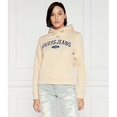 Guess Jeans Bluza Regular Fit beżowy L Guess Jeans Bluza Regular Fit beżowy L