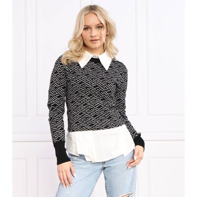 Guess Sweter Slim Fit czarny XL Guess Sweter Slim Fit czarny XL