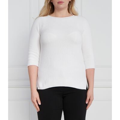 Persona by Marina Rinaldi Sweter PLUS SIZE Regular Fit biały 50/52 Persona by Marina Rinaldi Sweter PLUS SIZE Regular Fit biały 50/52