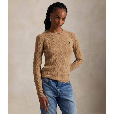 Polo Ralph Lauren Wełniany sweter Julianna Regular Fit z dodatkiem kaszmiru camel XS Polo Ralph Lauren Wełniany sweter Julianna Regular Fit z dodatkiem kaszmiru camel XS
