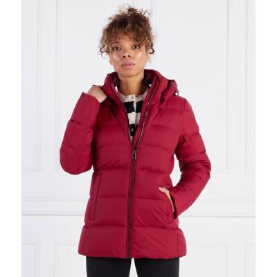 Tommy Hilfiger Puchowa kurtka Global Longline Fit bordowy XS Tommy Hilfiger Puchowa kurtka Global Longline Fit bordowy XS
