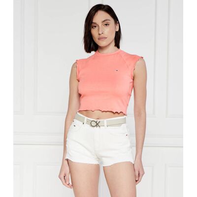 Tommy Jeans Top Cropped Fit pudrowy róż M Tommy Jeans Top Cropped Fit pudrowy róż M