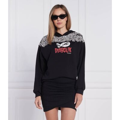 Pinko Bluza PINKO X DIABOLIK FIAMMETTA Regular Fit czarny XS Pinko Bluza PINKO X DIABOLIK FIAMMETTA Regular Fit czarny XS