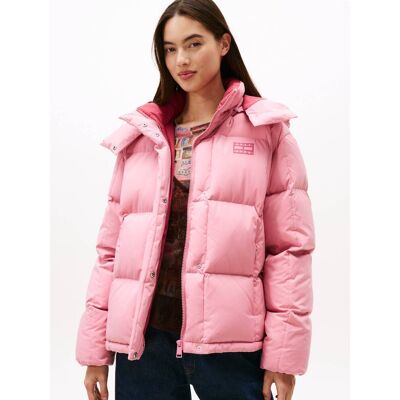 Tommy Jeans Puchowa kurtka ALASKA Relaxed fit różowy L Tommy Jeans Puchowa kurtka ALASKA Relaxed fit różowy L