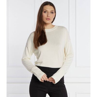 Boss ORANGE Sweter C_Fannie Relaxed fit biały S Boss ORANGE Sweter C_Fannie Relaxed fit biały S
