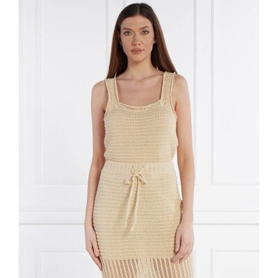 Liviana Conti Lniany top Regular Fit beżowy XS Liviana Conti Lniany top Regular Fit beżowy XS