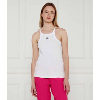 Karl Lagerfeld Top AUTOGRAPH Slim Fit biały XL Karl Lagerfeld Top AUTOGRAPH Slim Fit biały XL