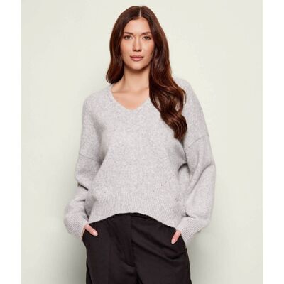 Boss ORANGE Wełniany sweter C_Fondyssa Relaxed fit szary L Boss ORANGE Wełniany sweter C_Fondyssa Relaxed fit szary L