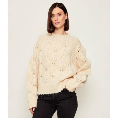Silvian Heach Sweter Oversize fit z dodatkiem wełny beżowy L Silvian Heach Sweter Oversize fit z dodatkiem wełny beżowy L