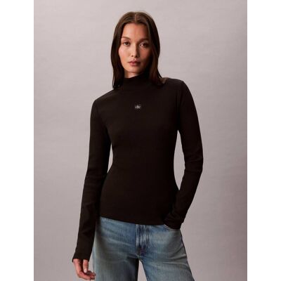 Calvin Klein Jeans Półgolf Slim Fit czarny XXS Calvin Klein Jeans Półgolf Slim Fit czarny XXS