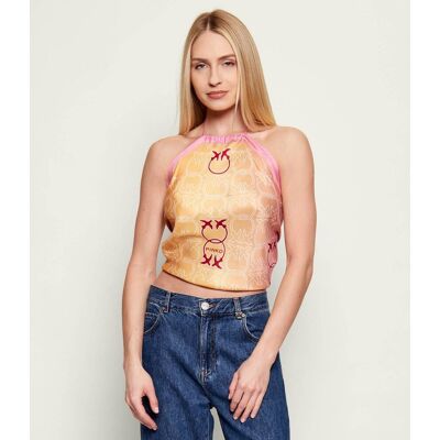 Pinko Top SYNCHRO Cropped Fit z dodatkiem jedwabiu multikolor OS Pinko Top SYNCHRO Cropped Fit z dodatkiem jedwabiu multikolor OS