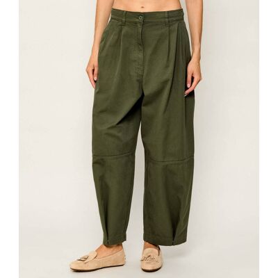 Weekend MaxMara Spodnie Wkdbacca Relaxed fit khaki 42 Weekend MaxMara Spodnie Wkdbacca Relaxed fit khaki 42