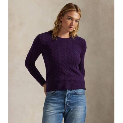Polo Ralph Lauren Wełniany sweter JULIANNA Regular Fit z dodatkiem kaszmiru fioletowy XS Polo Ralph Lauren Wełniany sweter JULIANNA Regular Fit z dodatkiem kaszmiru fioletowy XS