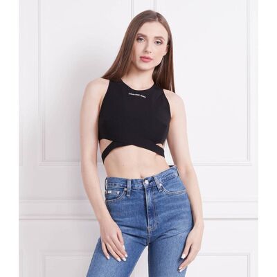 Calvin Klein Jeans Top Slim Fit czarny S Calvin Klein Jeans Top Slim Fit czarny S