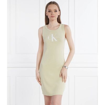 Calvin Klein Jeans Sukienka ARCHIVAL oliwkowy S Calvin Klein Jeans Sukienka ARCHIVAL oliwkowy S