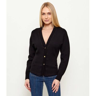 Elisabetta Franchi Kardigan Slim Fit czarny 36 Elisabetta Franchi Kardigan Slim Fit czarny 36