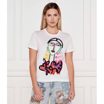 Desigual T-shirt TS_MISURI Regular Fit biały S Desigual T-shirt TS_MISURI Regular Fit biały S