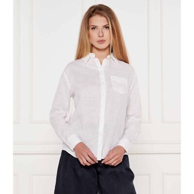 Gant Lniana koszula Relaxed fit biały 42 Gant Lniana koszula Relaxed fit biały 42