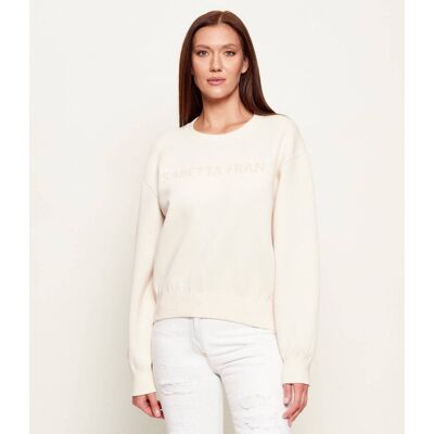 Elisabetta Franchi Bluza Loose fit beżowy 40 Elisabetta Franchi Bluza Loose fit beżowy 40