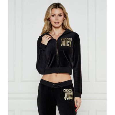 Juicy Couture Bluza Robyn Bamboo Velour Heritage Cropped Fit czarny XL Juicy Couture Bluza Robyn Bamboo Velour Heritage Cropped Fit czarny XL