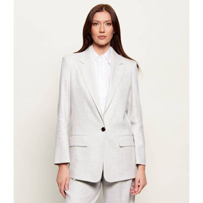 HUGO Marynarka Anettea Relaxed fit z dodatkiem lnu szary 34 HUGO Marynarka Anettea Relaxed fit z dodatkiem lnu szary 34