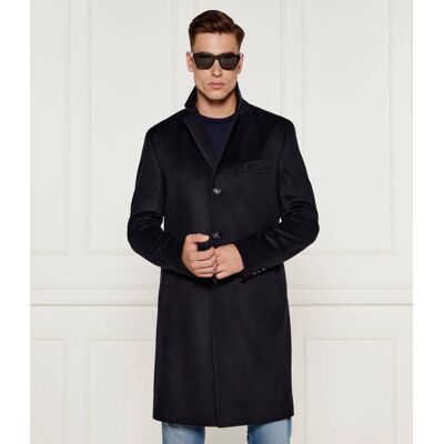 Boss BLACK Wełniany płaszcz Hyde z dodatkiem kaszmiru granatowy 54 Boss BLACK Wełniany płaszcz Hyde z dodatkiem kaszmiru granatowy 54