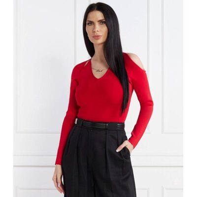 Karl Lagerfeld Sweter Slim Fit czerwony XS Karl Lagerfeld Sweter Slim Fit czerwony XS