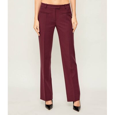 HUGO Spodnie Hilayla Straight fit bordowy 34 HUGO Spodnie Hilayla Straight fit bordowy 34