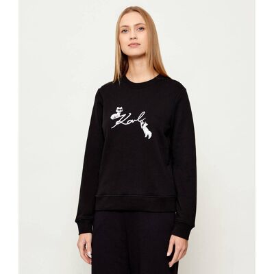Karl Lagerfeld Sweter ikon signature Regular Fit czarny XL Karl Lagerfeld Sweter ikon signature Regular Fit czarny XL