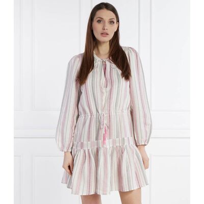 Pepe Jeans London Lniana sukienka DEBBIE biały S Pepe Jeans London Lniana sukienka DEBBIE biały S