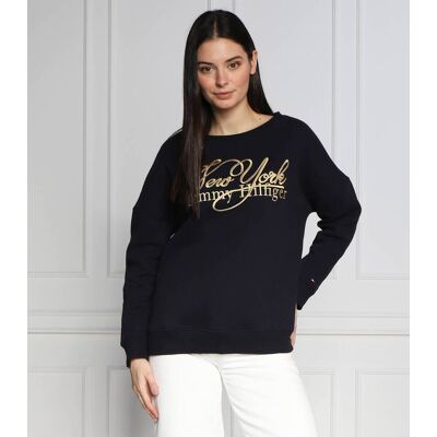 Tommy Hilfiger Bluza NY METALLIC Regular Fit granatowy XS Tommy Hilfiger Bluza NY METALLIC Regular Fit granatowy XS