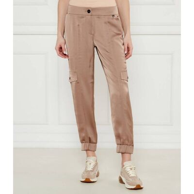 Marc Cain Satynowe spodnie cargo Ridder Relaxed fit beżowy 38 Marc Cain Satynowe spodnie cargo Ridder Relaxed fit beżowy 38