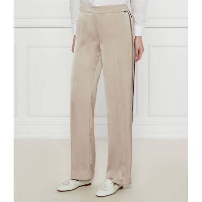Marc Cain Satynowe spodnie Washington flare fit beżowy 36 Marc Cain Satynowe spodnie Washington flare fit beżowy 36